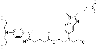 5-[Bis(2-chloroethyl)amino]-1-methyl-1H-benzimidazole-2-butanoic acid 2-[[2-(3-carboxypropyl)-1-methyl-1H-benzimidazol-5-yl](2-chloroethyl)amino]ethyl ester molecular structure (CAS 1228551-91-4)