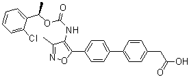 4'-[4-[[[(1R)-1-(2-Chlorophenyl)ethoxy]carbonyl]amino]-3-methyl-5-isoxazolyl]-[1,1'-biphenyl]-4-acetic acid molecular structure (CAS 1228690-19-4)