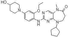 9-Cyclopentyl-2-[[2-ethoxy-4-(4-hydroxypiperidin-1-yl)phenyl]amino]-5-methyl-8,9-dihydro-5H-pyrimido[4,5-b][1,4]diazepin-6(7H)-one molecular structure (CAS 1228817-38-6)