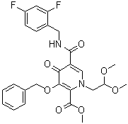 5-[[[(2,4-Difluorophenyl)methyl]amino]carbonyl]-1-(2,2-dimethoxyethyl)-1,4-dihydro-4-oxo-3-(phenylmethoxy)-2-pyridinecarboxylic acid methyl ester molecular structure (CAS 1229006-21-6)