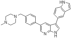 3-(1H-Indol-5-yl)-5-[4-[(4-methyl-1-piperazinyl)methyl]phenyl]-1H-pyrrolo[2,3-b]pyridine molecular structure (CAS 1229582-33-5)