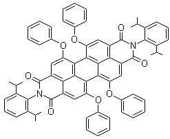 结构式 CAS# 123174-58-3, N,N'-双(2,6-二异丙基苯基)-1,6,7,12-四苯氧基苝-3,4:9,10-四甲酰二胺