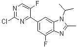 6-(2-Chloro-5-fluoro-4-pyrimidinyl)-4-fluoro-2-methyl-1-(1-methylethyl)-1H-benzimidazole molecular structure (CAS 1231930-42-9)