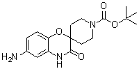 structure of CAS# 1233026-74-8, 6-Amino-3,4-dihydro-3-oxospiro[2H-1,4-benzoxazine-2,4'-piperidine]-1'-carboxylic acid 1,1-dimethylethyl ester