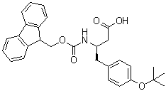 结构式 CAS# 1233495-02-7, (betaR)-4-(1,1-二甲基乙氧基)-beta-[[(9H-芴-9-基甲氧基)羰基]氨基]苯丁酸