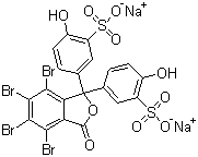 structure of CAS# 123359-42-2, Sulfobromophthalein sodium;Bromosulfalein sodium; 3,3'-(4,5,6,7-Tetrabromo-3-oxo-1(3H)-isobenzofuranylidene)bis(6-hydroxy-benzenesulfonic acid) disodium salt
