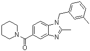 [2-Methyl-1-[(3-methylphenyl)methyl]-1H-benzimidazol-5-yl]-1-piperidinylmethanone molecular structure (CAS 1234208-67-3)