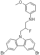 3,6-Dibromo-beta-fluoro-N-(3-methoxyphenyl)-9H-carbazole-9-propanamine molecular structure (CAS 1235481-90-9)