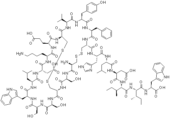 structure of CAS# 123562-20-9, Human endothelin-2;Endothelin 2 (Canis familiaris)
