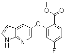 2-[(1H-吡咯并[2,3-b]吡啶-5-基)氧基]-4-氟苯甲酸甲酯分子结构 (CAS 1235865-75-4)