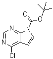 4-氯-7H-吡咯并[2,3-d]嘧啶-7-羧酸叔丁酯分子结构 (CAS 1236033-21-8)
