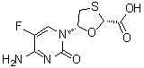 (2R,5S)-5-(4-Amino-5-fluoro-2-oxo-1(2H)-pyrimidinyl)-1,3-oxathiolane-2-carboxylic acid molecular structure (CAS 1238210-10-0)