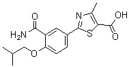 2-[3-(Aminocarbonyl)-4-(2-methylpropoxy)phenyl]-4-methyl-5-thiazolecarboxylic acid molecular structure (CAS 1239233-86-3)