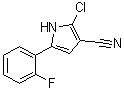 结构式 CAS# 1240948-72-4, 2-氯-5-(2-氟苯基)-1H-吡咯-3-甲腈