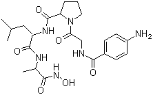 4-Aminobenzoyl-Gly-Pro-D-Leu-D-Ala hydroxamic acid molecular structure (CAS 124168-73-6)