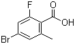 4-Bromo-2-fluoro-6-methylbenzoic acid molecular structure (CAS 1242157-23-8)