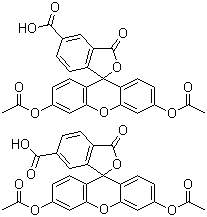 structure of CAS# 124387-19-5, 5(6)-Carboxyfluorescein diacetate