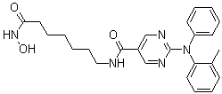 N-[7-(Hydroxyamino)-7-oxoheptyl]-2-[(2-methylphenyl)phenylamino]-5-pyrimidinecarboxamide molecular structure (CAS 1245649-84-6)