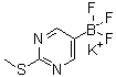 structure of CAS# 1245906-73-3, Potassium trifluoro(5-(methylthio)pyrimidin-2-yl)borate