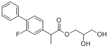 structure of CAS# 124635-84-3, Flurbiprofen Glyceryl Ester;2,3-Dihydroxypropyl 2-(2-fluoro-[1,1'-biphenyl]-4-yl)propanoate