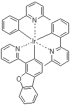 Bis[2-(6-methyl-2-pyridinyl)phenyl][4-(2-pyridinyl)-3-dibenzofuranyl]iridium molecular structure (CAS 1246562-68-4)