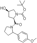 (2R,4R)-rel-4-Hydroxy-2-[[2-(4-methoxyphenyl)-1-pyrrolidinyl]carbonyl]-1-pyrrolidinecarboxylic acid tert-butyl ester molecular structure (CAS 1246639-53-1)