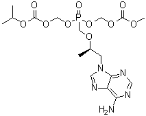 结构式 CAS# 1246812-43-0, 5-[[(1R)-2-(6-氨基-9H-嘌呤-9-基)-1-甲基乙氧基]甲基]-2,4,6,8-四氧杂-5-磷杂壬二酸 1-甲基 9-异丙基酯  5-氧化物
