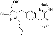 Losartan potassium molecular structure (CAS 124750-99-8)