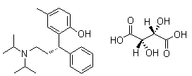 2-[(1S)-3-[Bis(1-methylethyl)amino]-1-phenylpropyl]-4-methylphenol (2S,3S)-2,3-dihydroxybutanedioate (1:1) molecular structure (CAS 124937-54-8)