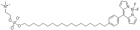 (T-4)-Difluoro[2-[[hydroxy[[18-[4-[(1H-pyrrol-2-yl)(2H-pyrrol-2-ylidene)methyl]phenyl]octadecyl]oxy]phosphinyl]oxy]-N,N,N-trimethylethanaminiumato]boron molecular structure (CAS 1250963-36-0)