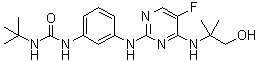 结构式 CAS# 1251752-12-1, N-叔丁基-N'-[3-[[5-氟-4-[(2-羟基-1,1-二甲基乙基)氨基]-2-嘧啶基]氨基]苯基]脲