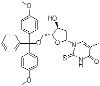 5'-O-[Bis(4-methoxyphenyl)phenylmethyl]-2-thiothymidine molecular structure (CAS 125258-60-8)