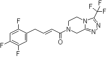 结构式 CAS# 1253056-18-6, (2E)-1-[5,6-二氢-3-(三氟甲基)-1,2,4-三唑并[4,3-a]吡嗪-7(8H)-基]-4-(2,4,5-三氟苯基)-2-丁烯-1-酮