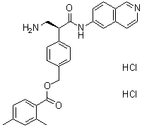2,4-Dimethylbenzoic acid [4-[(1S)-1-(aminomethyl)-2-(6-isoquinolinylamino)-2-oxoethyl]phenyl]methyl ester hydrochloride (1:2) molecular structure (CAS 1253952-02-1)