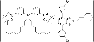 9-(1-Octylnonyl)carbazole-2,7-diboronic acid dipinacol ester polymer with 4,7-bis(5-bromo-2-thienyl)-2-octyl-2H-benzotriazole molecular structure (CAS 1254062-39-9)