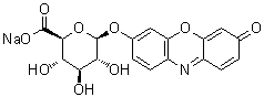 3-Oxo-3H-phenoxazin-7-yl beta-D-glucopyranosiduronic acid monosodium salt molecular structure (CAS 125440-91-7)