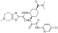 N-(5-Chloropyridin-2-yl)-N'-[(1R,2S,4S)-4-[(dimethylamino)carbonyl]-2-[[(5-methyl-4,5,6,7-tetrahydrothiazolo[5,4-c]pyridin-2-yl)carbonyl]amino]cyclohexyl]ethanediamide molecular structure (CAS 1255529-25-9)