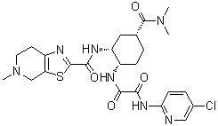N-(5-Chloropyridin-2-yl)-N'-[(1S,2R,4R)-4-[(dimethylamino)carbonyl]-2-[[(5-methyl-4,5,6,7-tetrahydrothiazolo[5,4-c]pyridin-2-yl)carbonyl]amino]cyclohexyl]ethanediamide molecular structure (CAS 1255529-26-0)