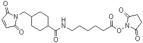 结构式 CAS# 125559-00-4, 4-[(2,5-二氢-2,5-二氧代-1H-吡咯-1-基)甲基]-N-[6-[(2,5-二氧代-1-吡咯烷基)氧基]-6-氧代己基]环己烷甲酰胺