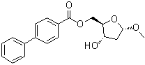 Methyl 2-deoxy-alpha-D-erythro-pentofuranoside 5-[1,1'-biphenyl]-4-carboxylate molecular structure (CAS 125611-96-3)