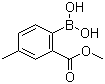 2-Methoxycarbonyl-4-methylphenylboronic acid molecular structure (CAS 1256355-43-7)