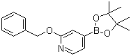 structure of CAS# 1256359-03-1, 2-Benzyloxypyridine-4-boronic acid pinacol ester;2-(Phenylmethoxy)-4-(4,4,5,5-tetramethyl-1,3,2-dioxaborolan-2-yl)pyridine