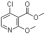 structure of CAS# 1256826-55-7, 4-Chloro-2-methoxy-3-pyridinecarboxylic acid methyl ester