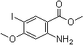 structure of CAS# 1256958-34-5, 2-Amino-5-iodo-4-methoxybenzoic acid methyl ester