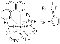 (1,10-Phenanthroline)tris[4,4,4-trifluoro-1-(2-thienyl)-1,3-butanedionato]europium molecular structure (CAS 1258288-04-8)
