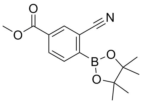 (2-Cyano-4-(methoxycarbonyl)phenyl)boronic acid pinacol ester molecular structure (CAS 1258963-20-0)