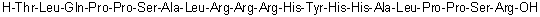L-Threonyl-L-leucyl-L-glutaminyl-L-prolyl-L-prolyl-L-seryl-L-alanyl-L-leucyl-L-arginyl-L-arginyl-L-arginyl-L-histidyl-L-tyrosyl-L-histidyl-L-histidyl-L-alanyl-L-leucyl-L-prolyl-L-prolyl-L-seryl-L-arginine molecular structure (CAS 1259837-37-0)