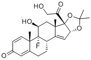 structure of CAS# 1260149-96-9, delta14-Triamcinolone acetonide;(1S,4R,8S,9S,11S,12R,13S)-12-fluoro-11-hydroxy-8-(2-hydroxyacetyl)-6,6,9,13-tetramethyl-5,7-dioxapentacyclo[10.8.0.02,9.04,8.013,18]icosa-2,14,17-trien-16-one