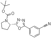 (2S)-2-[5-(3-Cyanophenyl)-1,3,4-oxadiazol-2-yl]-1-pyrrolidinecarboxylic acid tert-butyl ester molecular structure (CAS 1260605-21-7)