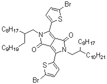 structure of CAS# 1260685-63-9, 3,6-Bis(5-bromothiophen-2-yl)-2,5-bis(2-octyldodecyl)pyrrolo[3,4-c]pyrrole-1,4(2H,5H)dione